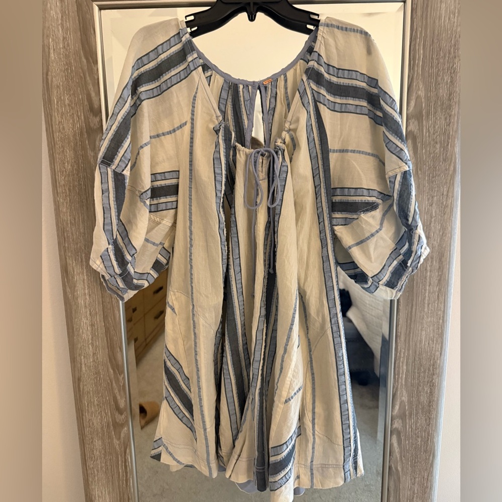 Free People blue and cream striped romper